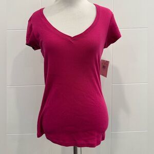 NWT Women's Pink V-Neck Top size large